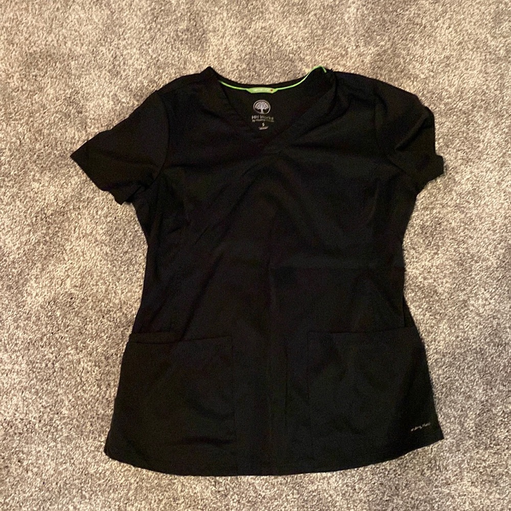 Black scrub top - HH works by Healing Hands